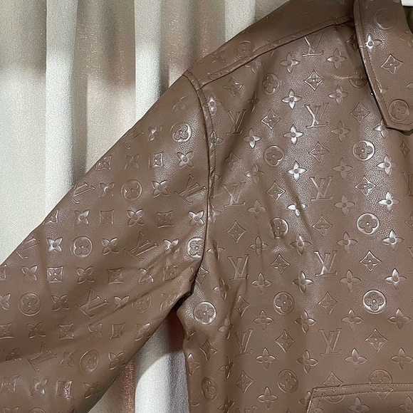 Louis Vuitton Brown Lapel Leather Jacket - Picture 4 of 7